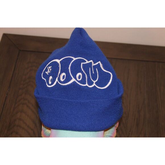Hand Knitted Other - *IN HAND NOW* MF Doom Beanie Blue W/White Thread FW 2023 - Ready To Ship!!